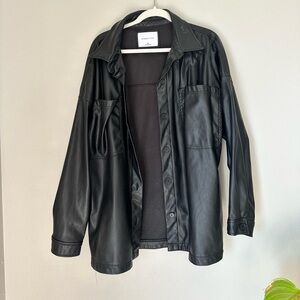 Oversized leather jacket